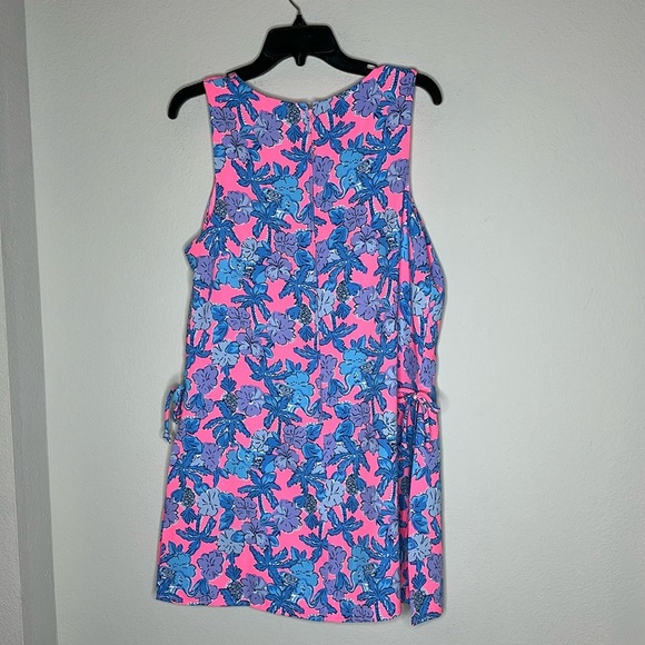 Lilly Pulitzer Pink and Blue Tie Front Sundress - Picture 2 of 5